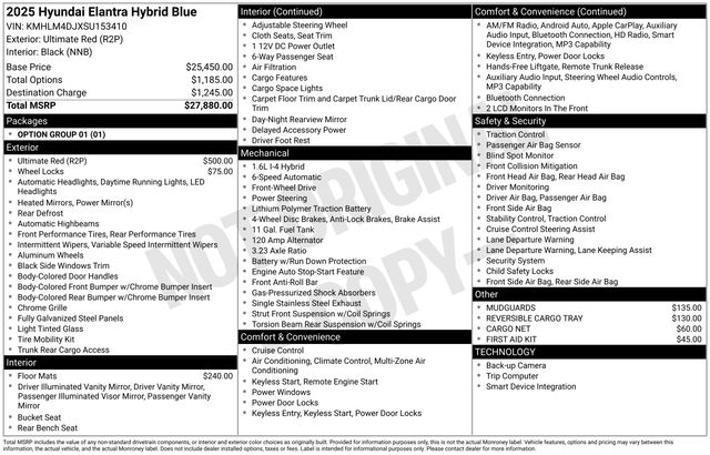 Used 2025 Hyundai Elantra Hybrid For Sale in Indianapolis, IN