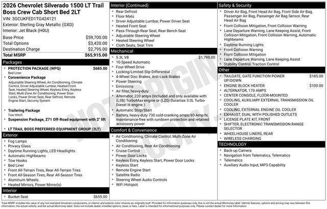 New 2026 Chevrolet Silverado 1500 Truck