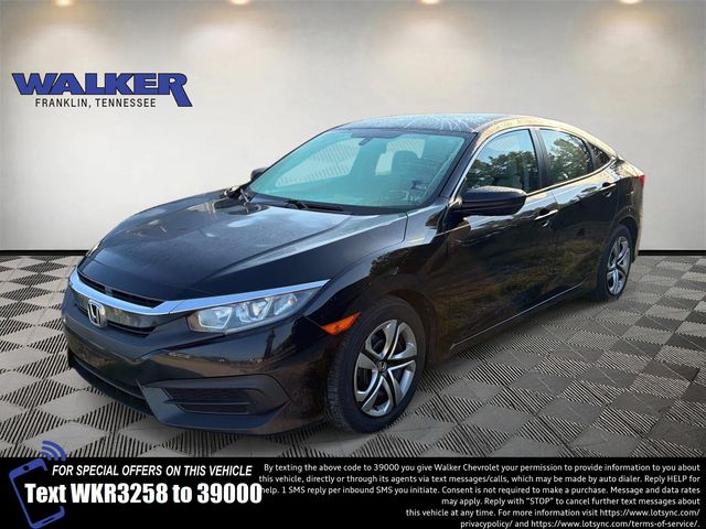 Black 2018 Honda Civic Sedan Front-Wheel Drive Continuously Variable Transmission