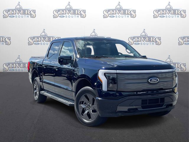 Antimatter Blue Metallic 2023 Ford F-150 Lightning Lariat SuperCrew AWD Pickup Truck All-Wheel Drive Automatic