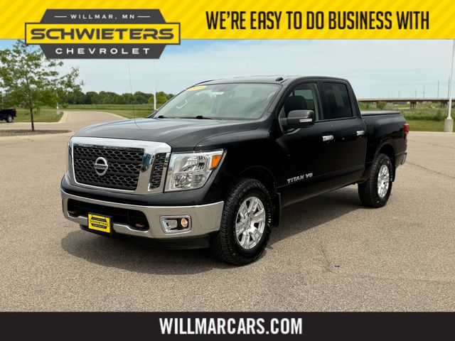 Black 2018 Nissan Titan S Crew Cab 4WD Pickup Truck Four-Wheel Drive 7-Speed Automatic