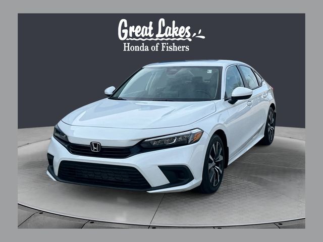 Platinum White Pearl 2023 Honda Civic EX FWD Sedan Front-Wheel Drive Continuously Variable Transmission