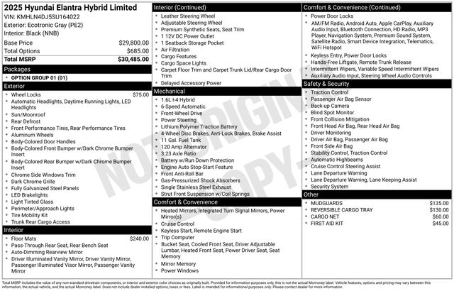 New 2025 Hyundai Elantra Hybrid For Sale in Indianapolis, IN