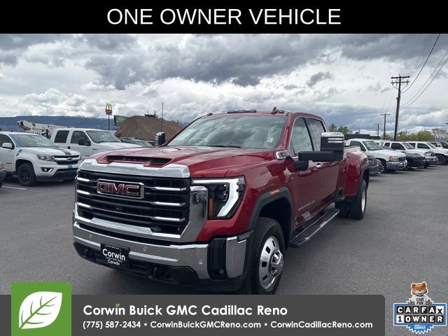 Volcanic Red Tintcoat 2025 GMC Sierra 3500HD SLT Crew Cab 4WD Pickup Truck Four-Wheel Drive Automatic