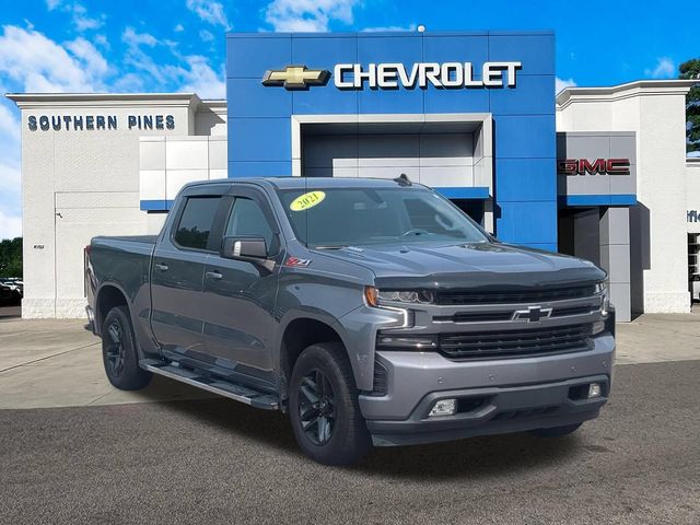 Gray (Satin Steel Metallic) 2021 Chevrolet Silverado 1500 Pickup Truck Four-Wheel Drive Automatic