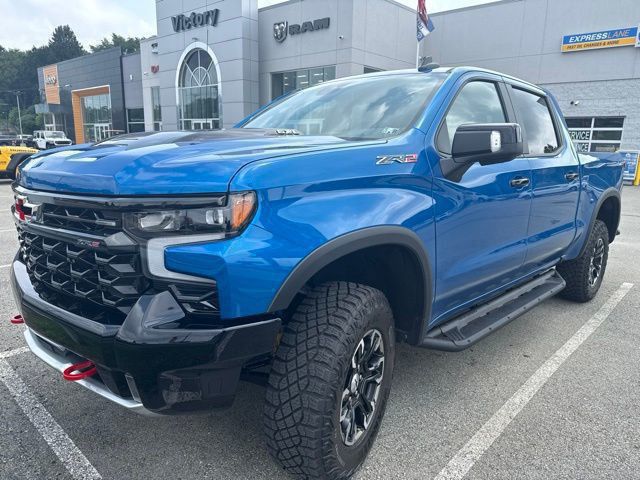 Glacier Blue Metallic 2022 Chevrolet Silverado 1500 Pickup Truck Four-Wheel Drive Automatic