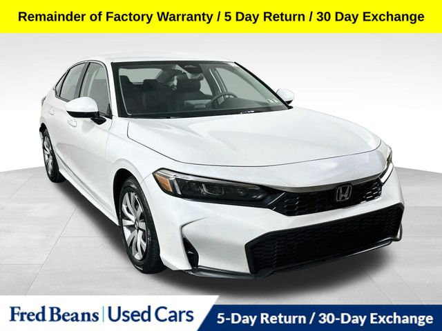 Platinum White Pearl 2026 Honda Civic Sedan Front-Wheel Drive Continuously Variable Transmission