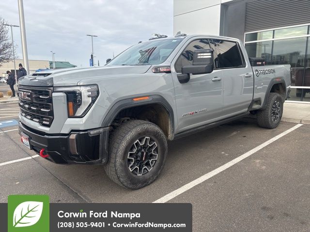 Thunderstorm Gray 2024 GMC Sierra 2500HD AT4X Crew Cab 4WD Pickup Truck Four-Wheel Drive Automatic