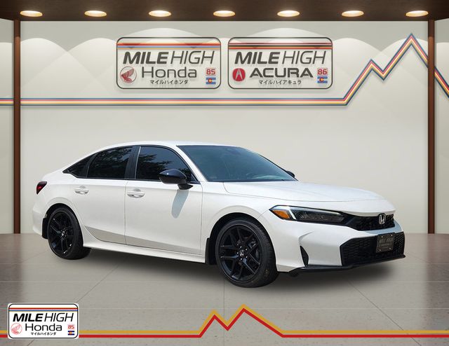 Platinum White 2026 Honda Civic Sedan Front-Wheel Drive Continuously Variable Transmission