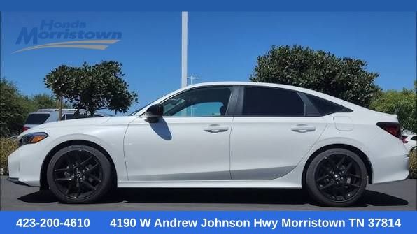 Platinum White 2025 Honda Civic Hybrid Sedan Front-Wheel Drive Continuously Variable Transmission