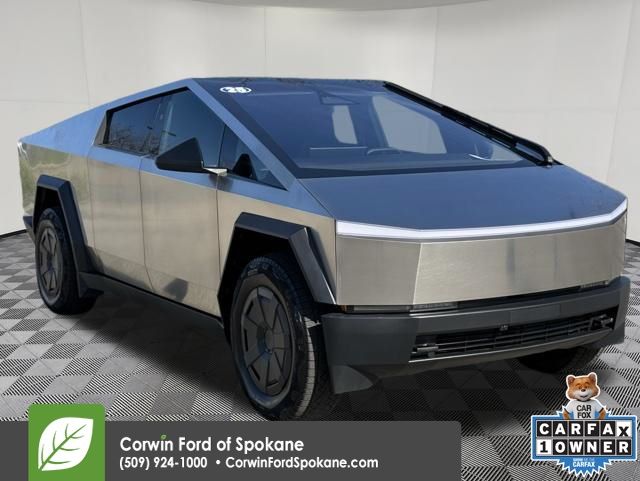 Gray (Ultra-Hard Stainless Steel) 2025 Tesla Cybertruck Crew Cab AWD Pickup Truck All-Wheel Drive 1-Speed Automatic