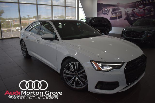 Glacier White 2023 Audi A6 Sedan All-Wheel Drive 7-Speed Automatic