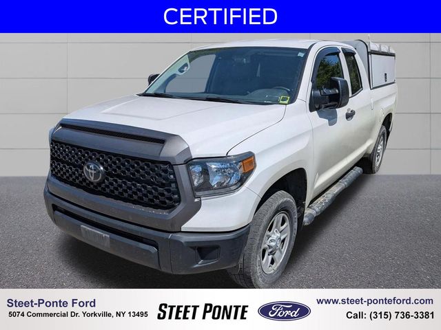 Super White 2021 Toyota Tundra SR Double Cab 4WD Pickup Truck Four-Wheel Drive 6-Speed Automatic