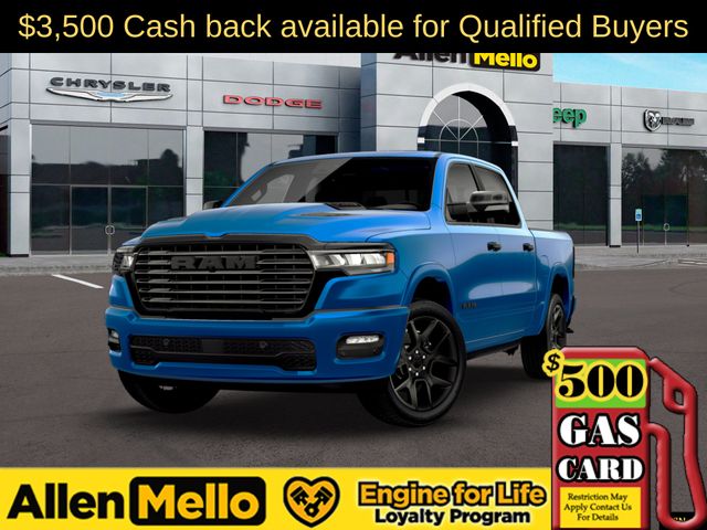 Hydro Blue Pearlcoat 2026 RAM 1500 Laramie Crew Cab 4WD Pickup Truck Four-Wheel Drive 8-Speed Automatic