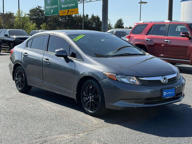 Polished Metal Metallic 2012 Honda Civic LX Sedan Front-Wheel Drive 5-Speed Automatic