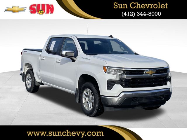 Summit White 2023 Chevrolet Silverado 1500 LT Crew Cab 4WD Pickup Truck Four-Wheel Drive Automatic