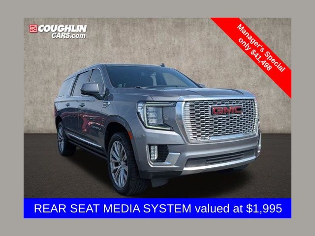Gray (Satin Steel Metallic) 2021 GMC Yukon XL Denali 4WD SUV / Crossover Four-Wheel Drive