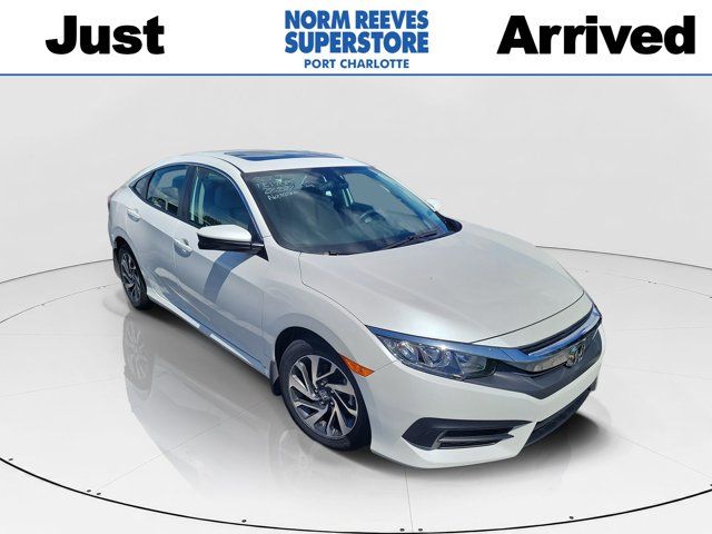 White 2017 Honda Civic Sedan Front-Wheel Drive Continuously Variable Transmission