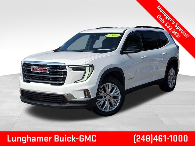Summit White 2024 GMC Acadia SUV / Crossover Four-Wheel Drive 8-Speed Automatic