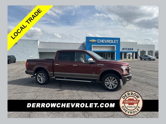 Red 2017 Ford F-150 Lariat SuperCrew 4WD Pickup Truck Four-Wheel Drive Automatic