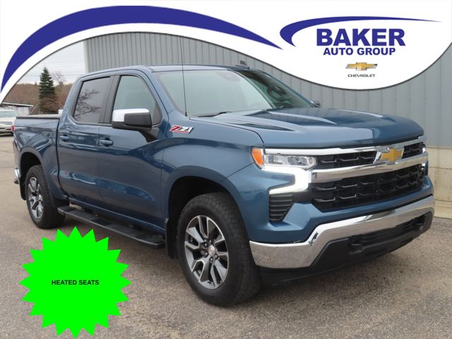 Lakeshore Blue Metallic 2024 Chevrolet Silverado 1500 LT Crew Cab 4WD Pickup Truck Four-Wheel Drive Automatic