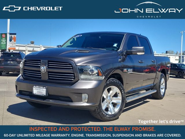 Gray (Granite Crystal Metallic Clearcoat) 2015 RAM 1500 Sport Crew Cab 4WD Pickup Truck Four-Wheel Drive 8-Speed Automatic