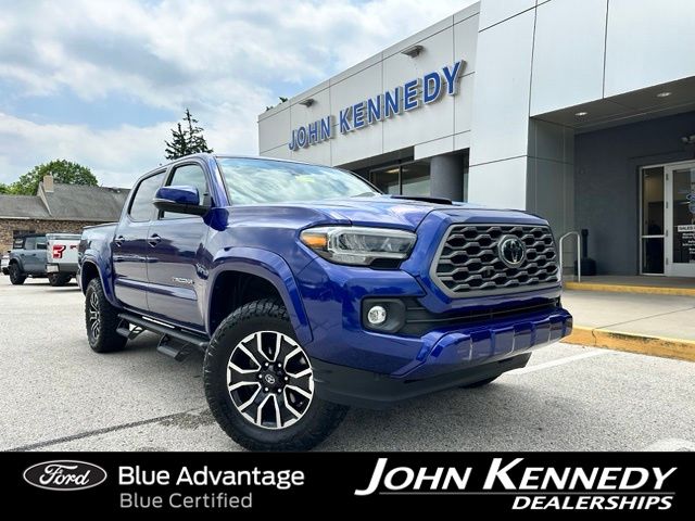 Blue 2022 Toyota Tacoma TRD Sport Double Cab 4WD Pickup Truck Four-Wheel Drive 6-Speed Automatic