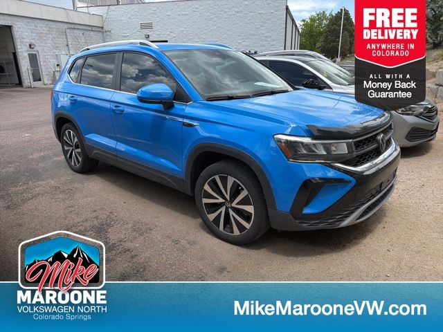 Blue 2023 Volkswagen Taos SE 4Motion SUV / Crossover All-Wheel Drive 7-Speed Dual Clutch