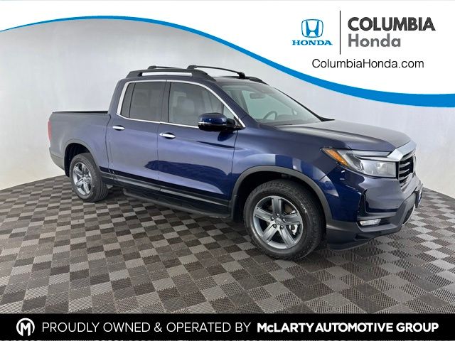 Black (Obsidian Blue Pearl) 2023 Honda Ridgeline Pickup Truck All-Wheel Drive 9-Speed Automatic