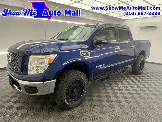 Deep Blue Pearl 2017 Nissan Titan Pickup Truck Four-Wheel Drive 7-Speed Automatic