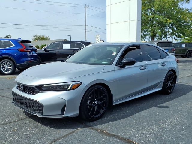 Solar Silver Metallic 2025 Honda Civic Sedan Front-Wheel Drive Continuously Variable Transmission