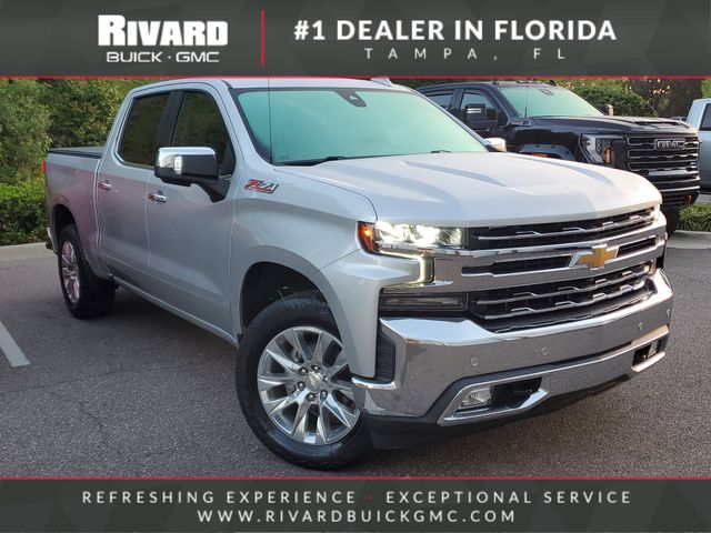 Silver Ice Metallic 2019 Chevrolet Silverado 1500 LTZ Crew Cab 4WD Pickup Truck Four-Wheel Drive 8-Speed Automatic
