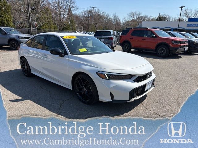 Platinum White Pearl 2025 Honda Civic Hybrid Sport Sedan FWD Sedan Front-Wheel Drive Continuously Variable Transmission