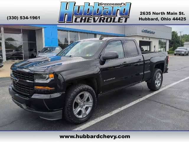 Black 2018 Chevrolet Silverado 1500 Custom Double Cab 4WD Pickup Truck Four-Wheel Drive 6-Speed Automatic Overdrive