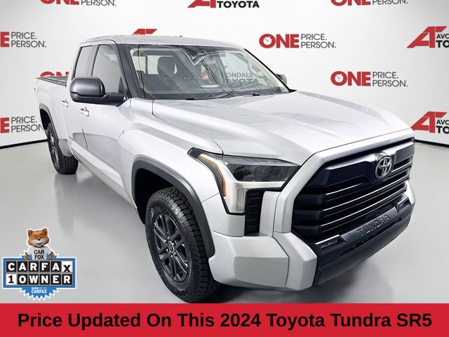 Celestial Silver Metallic 2024 Toyota Tundra SR5 Double Cab 4WD Pickup Truck Four-Wheel Drive Automatic