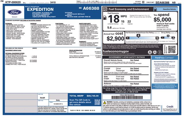 new 2025 Ford Expedition car, priced at $85,354