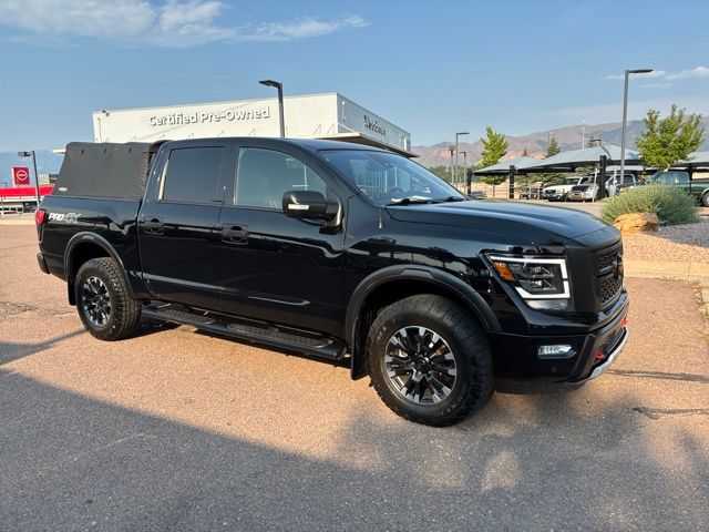 Super Black 2021 Nissan Titan Pickup Truck Four-Wheel Drive 9-Speed Automatic