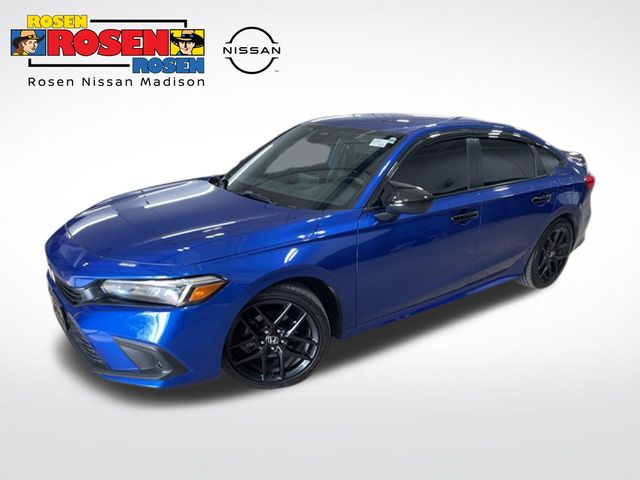 Blue 2024 Honda Civic Sport FWD Sedan Front-Wheel Drive Continuously Variable Transmission