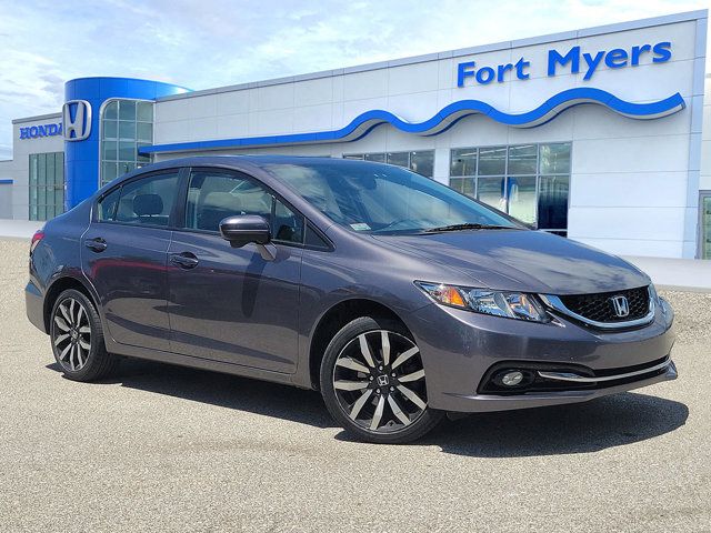 Gray (Modern Steel Metallic) 2015 Honda Civic EX-L Sedan Front-Wheel Drive Continuously Variable Transmission