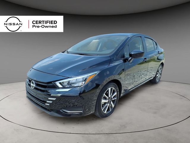 Super Black Metallic 2025 Nissan Versa Sedan Front-Wheel Drive Continuously Variable Transmission