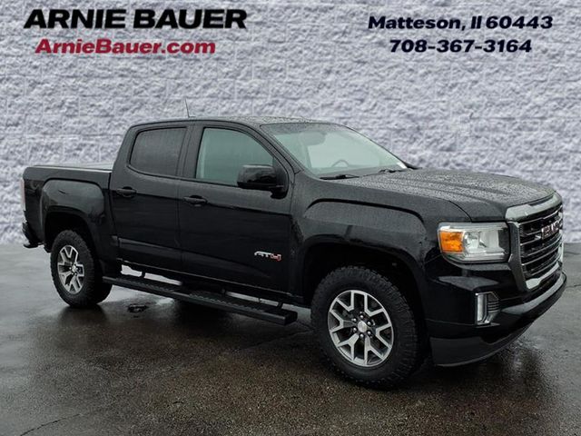 Onyx Black 2022 GMC Canyon AT4 Crew Cab 4WD with Cloth Pickup Truck Four-Wheel Drive 8-Speed Automatic