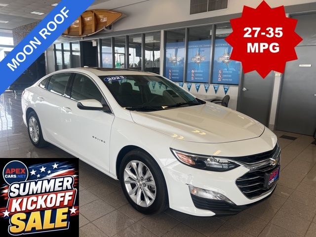 Summit White 2023 Chevrolet Malibu LT with 1LT FWD Sedan Front-Wheel Drive Continuously Variable Transmission