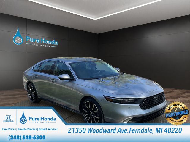Lunar Silver Metallic 2023 Honda Accord Hybrid Touring FWD Sedan Front-Wheel Drive Continuously Variable Transmission