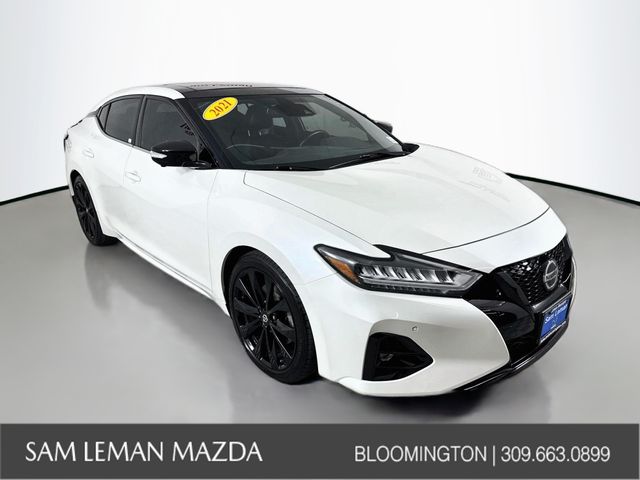 Pearl White Tricoat 2021 Nissan Maxima Sedan Front-Wheel Drive Continuously Variable Transmission