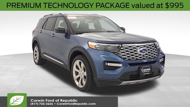Blue Metallic 2020 Ford Explorer Platinum AWD SUV / Crossover All-Wheel Drive Automatic