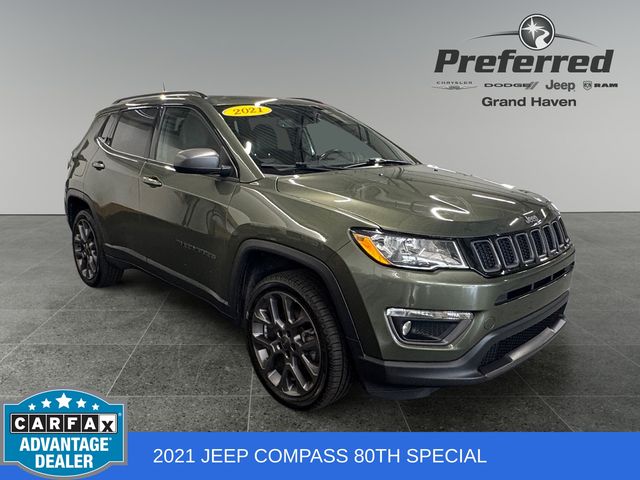 Olive Green Pearlcoat 2021 Jeep Compass SUV / Crossover Four-Wheel Drive 9-Speed Automatic