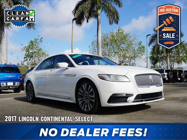 White Platinum 2017 Lincoln Continental Select FWD Sedan Front-Wheel Drive 6-Speed Automatic