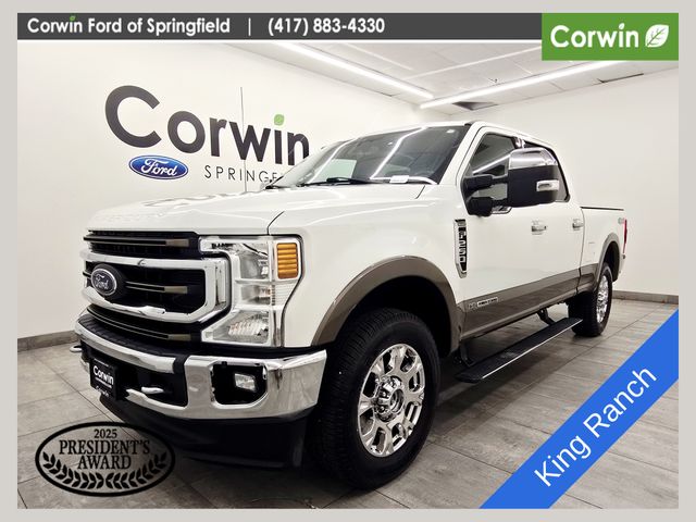 Star White Metallic Tri-Coat 2020 Ford F-250 Super Duty King Ranch Crew Cab 4WD Pickup Truck Four-Wheel Drive Automatic