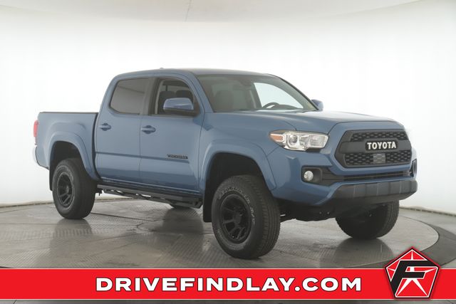 Blue 2019 Toyota Tacoma SR5 V6 Double Cab 4WD Pickup Truck Four-Wheel Drive 6-Speed Automatic Overdrive
