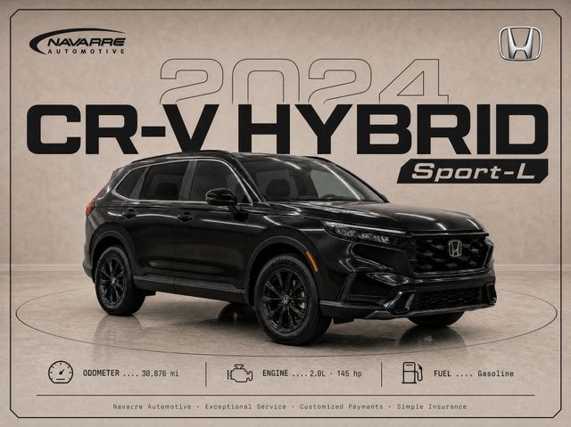 Black 2024 Honda CR-V Hybrid SUV / Crossover Front-Wheel Drive Continuously Variable Transmission